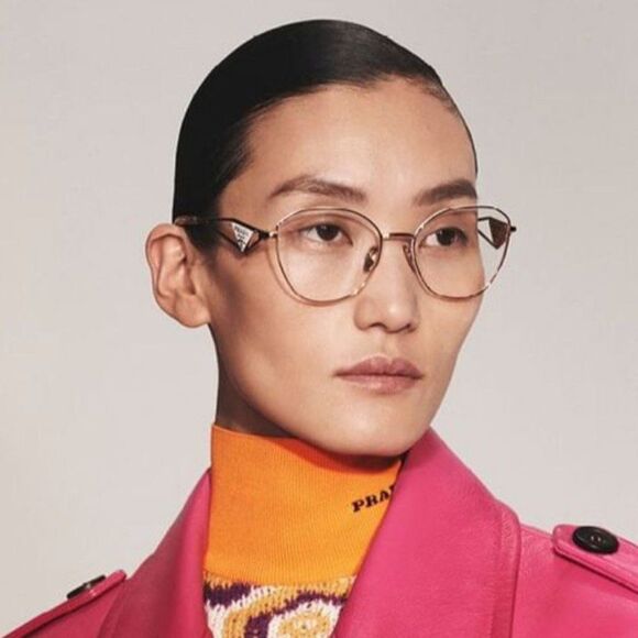 NEW Prada PR52ZV ZVF1O1 Pink Gold Cat Eye Women Eyeglasses - Picture 1 of 14